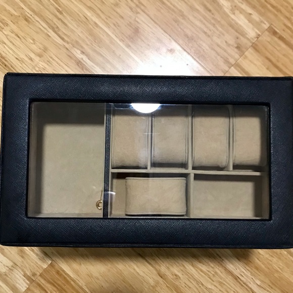 Wolf Designs Double Watch Winder Storage Box Black - Picture 2 of 12